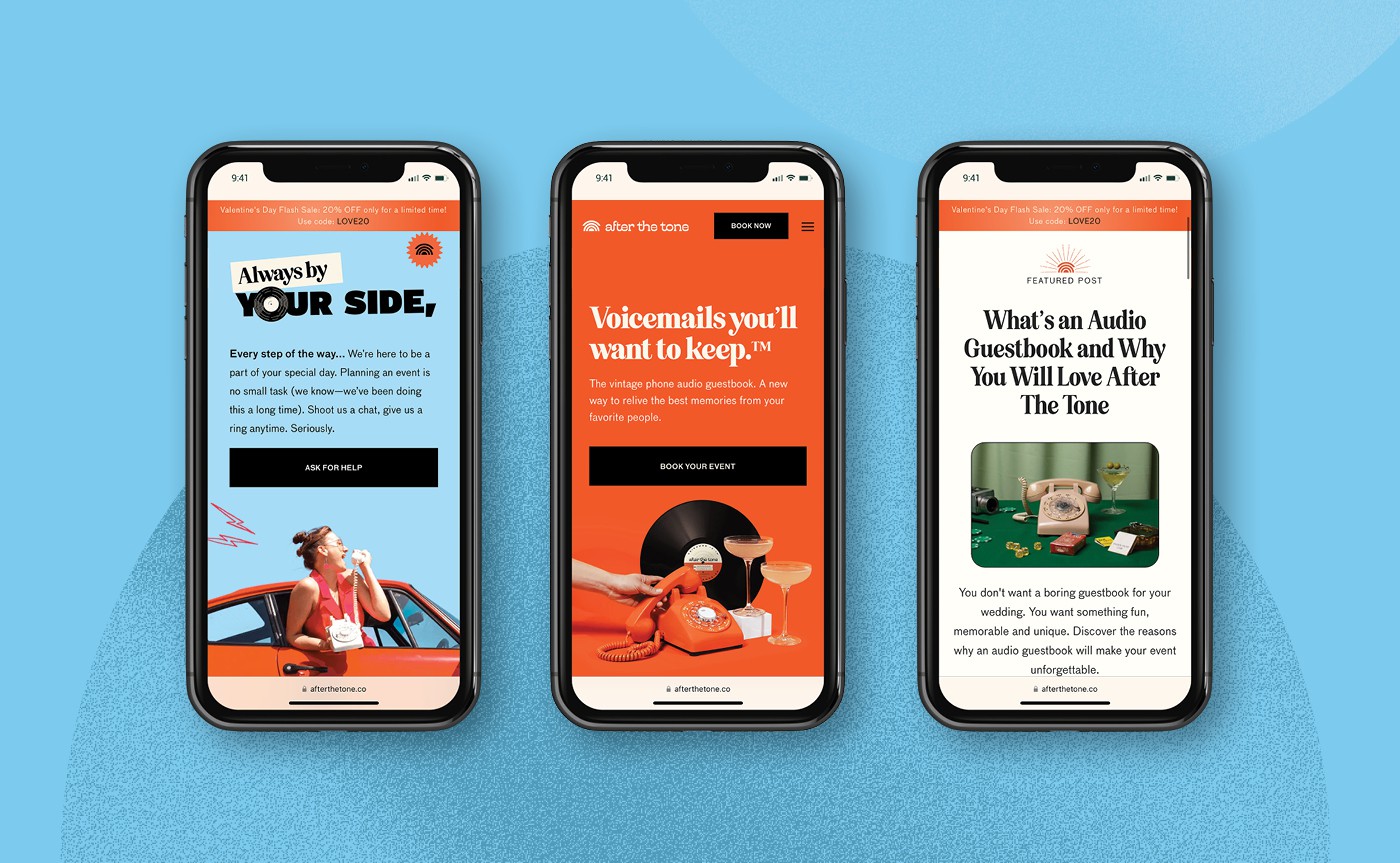 After The Tone website interface design