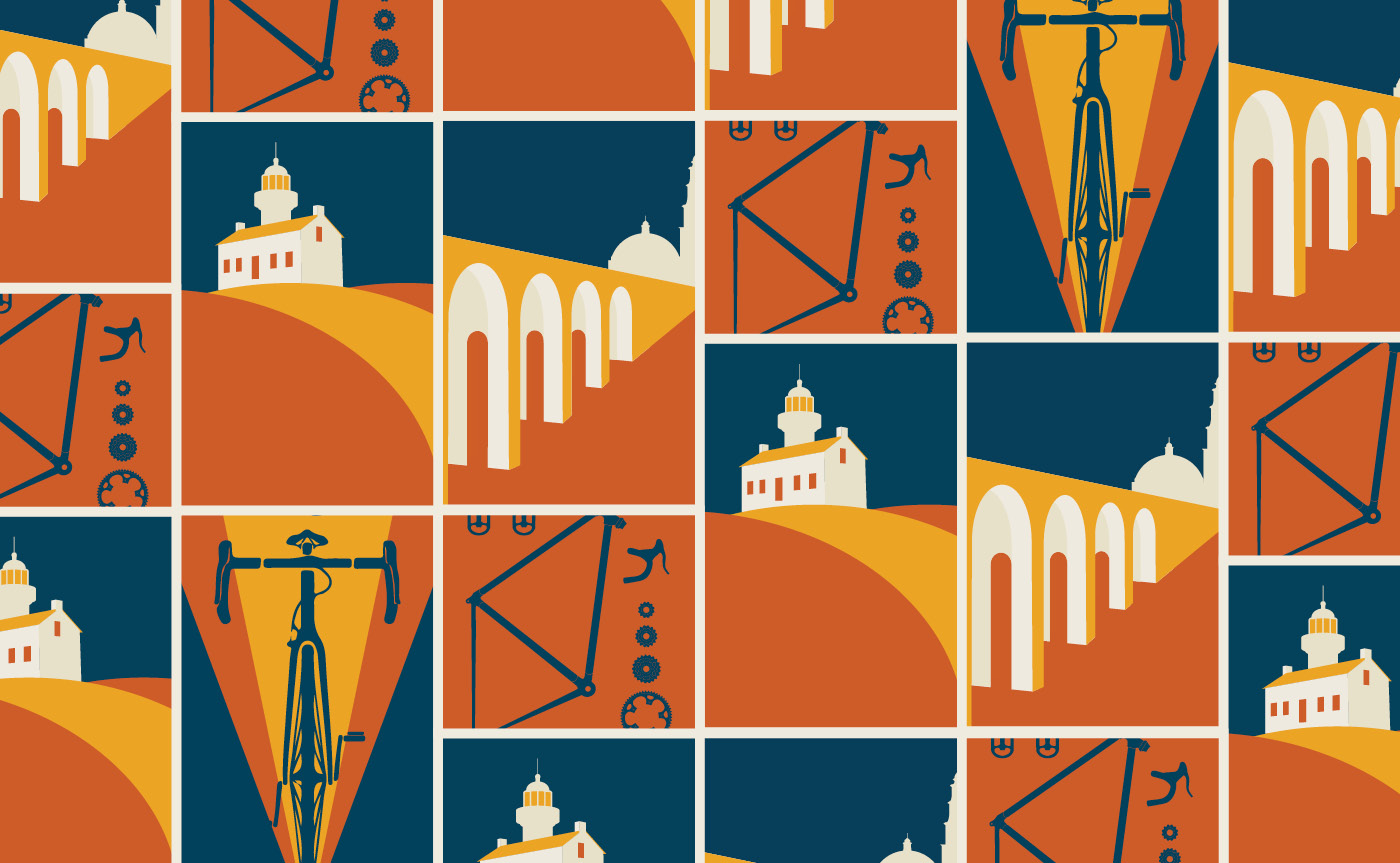 Cycling Brigade illustration style