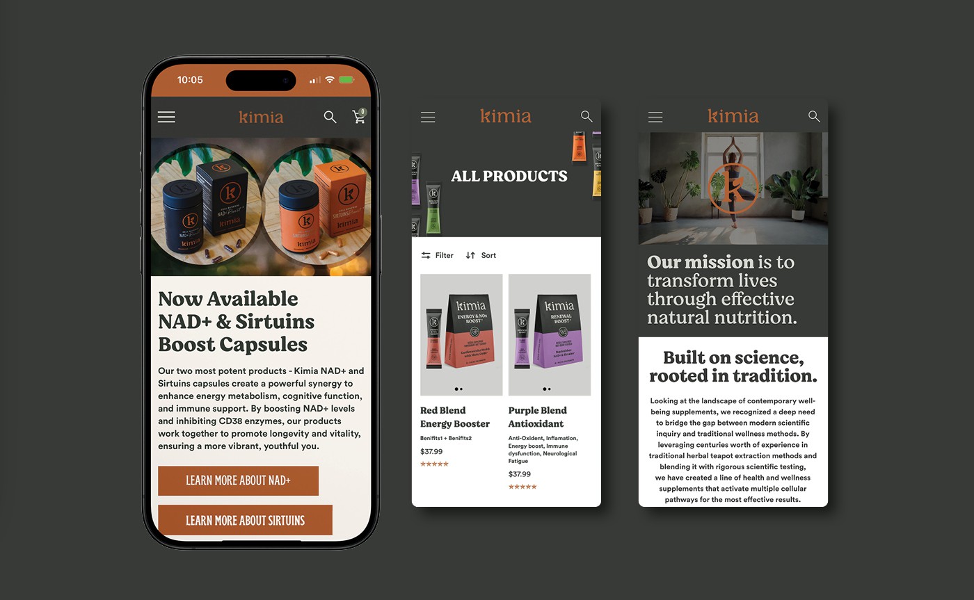 Kimia Wellness website detail