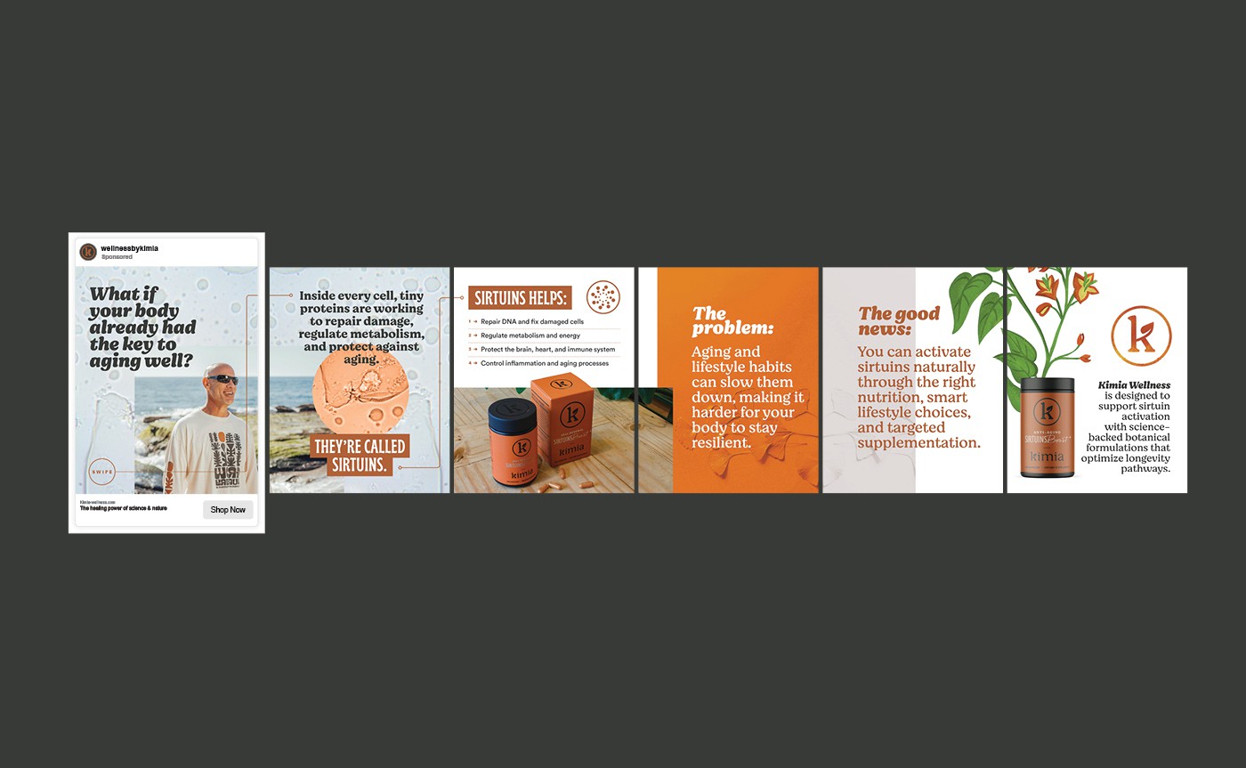 Kimia Wellness social media carousels detail