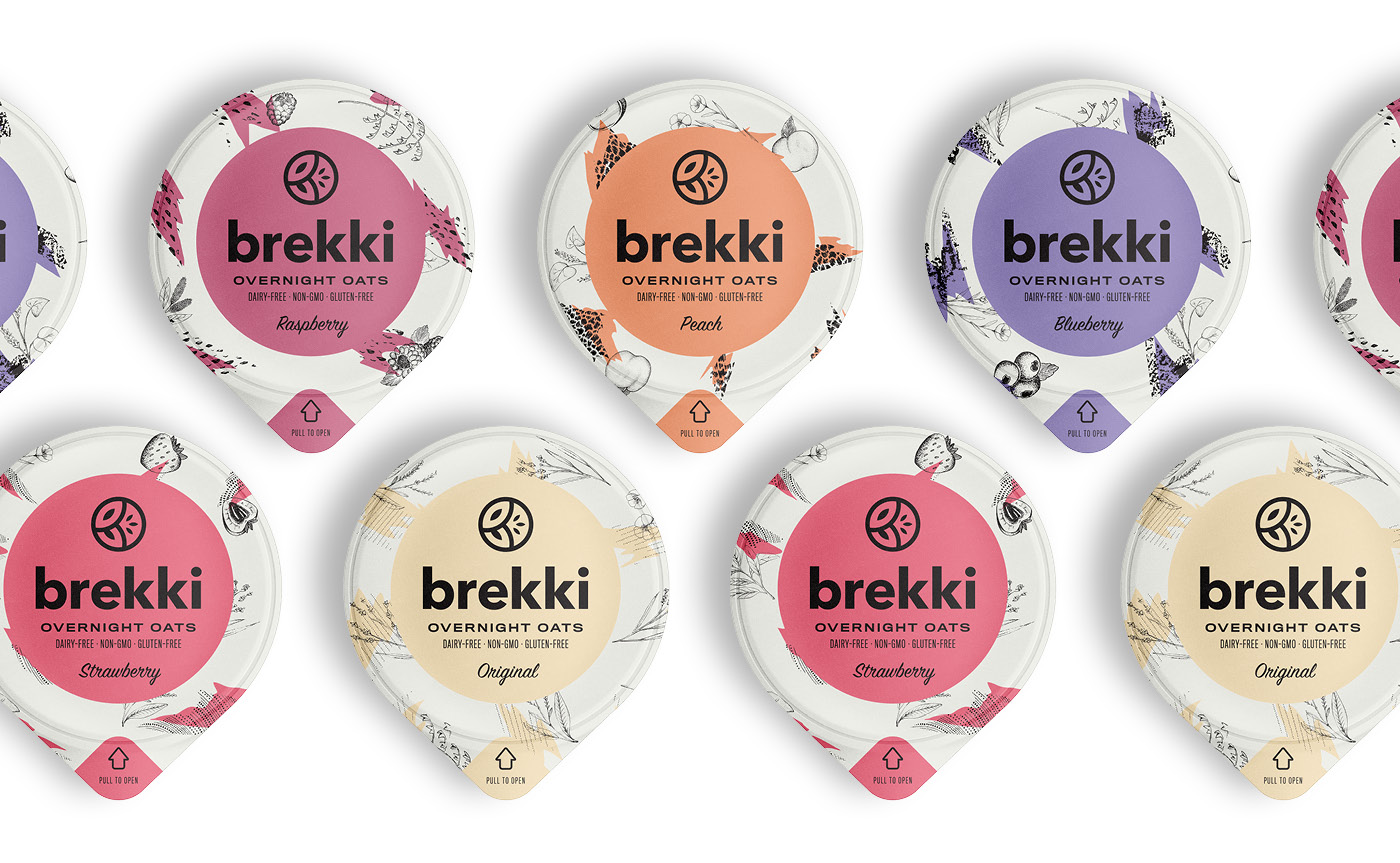 Brekki Overnight Oats package design