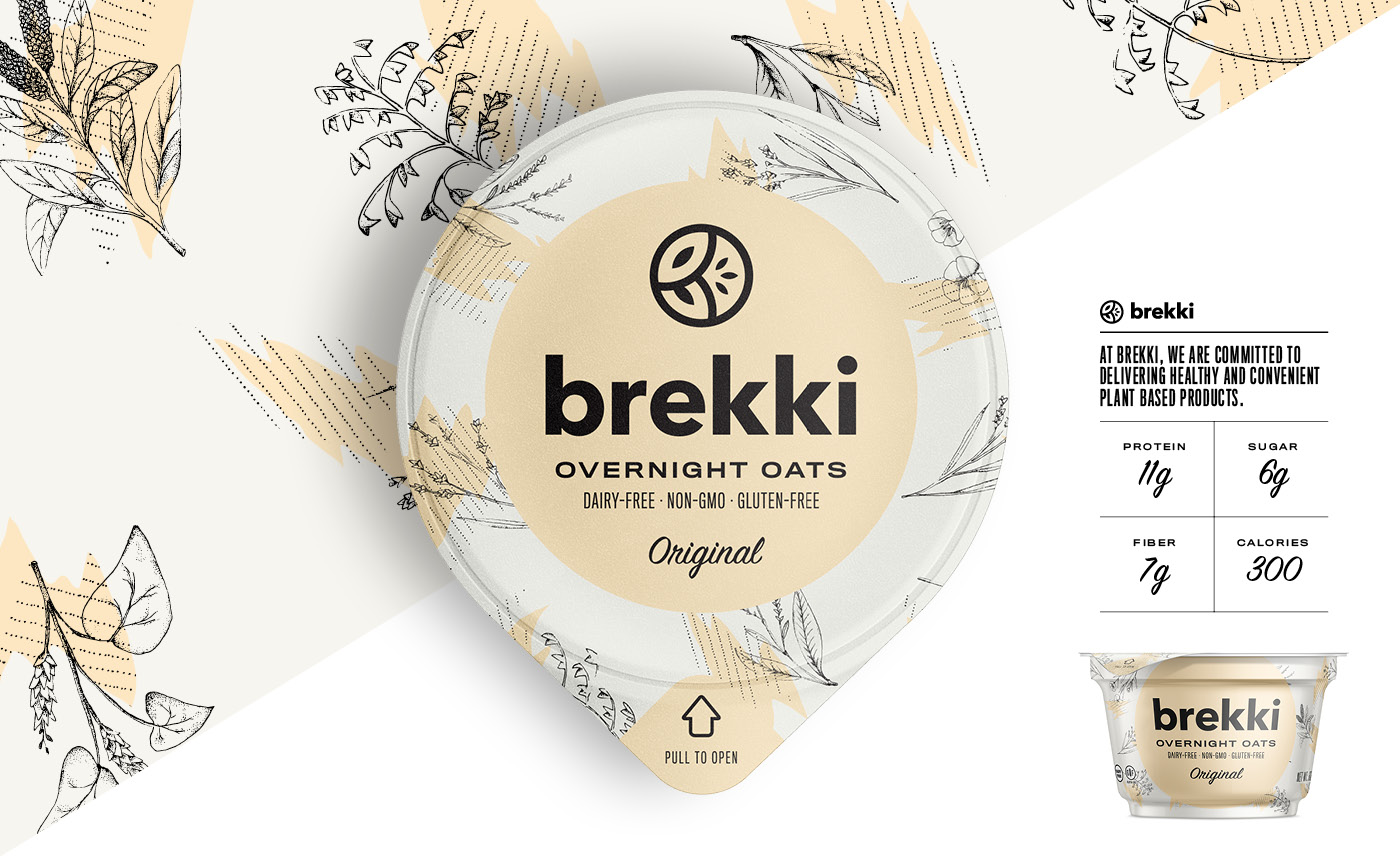 Brekki Overnight Oats package design example